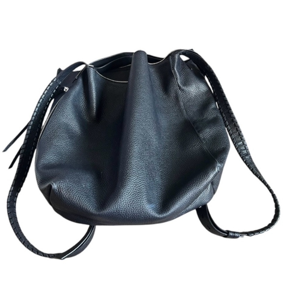 AllSaints Black Leather Tote